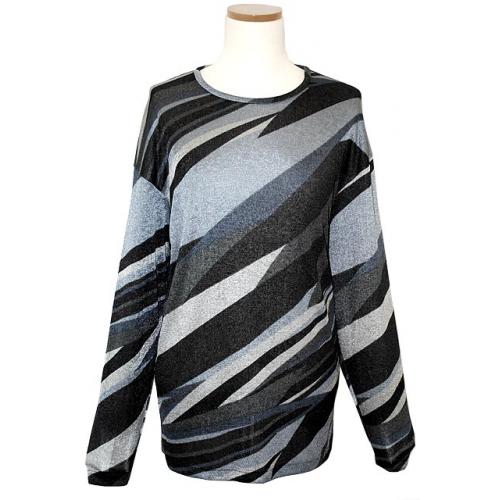 Creme De Silk Navy Blue/Grey/Black/Sky Blue Knitted Silk Blend Shirt 3450
